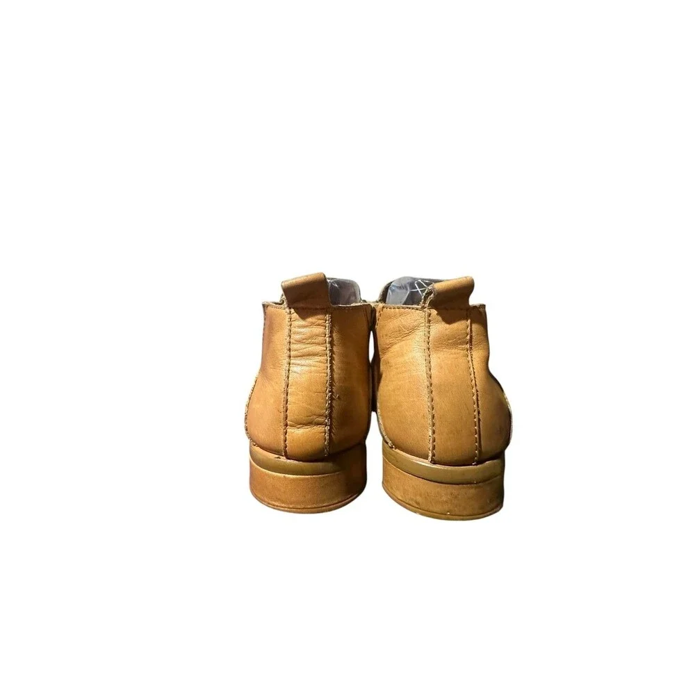 Kelsi Dagger Brooklyn Ankle Boots Size 7.5 Womens Tan Leather Stretch Bootie